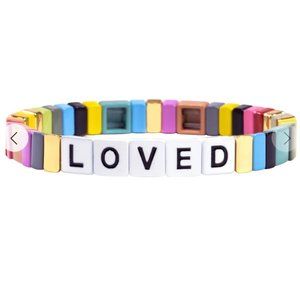 Bracelet Love Rainbow Stretch Bracelet - Tile bracelet "Loved"